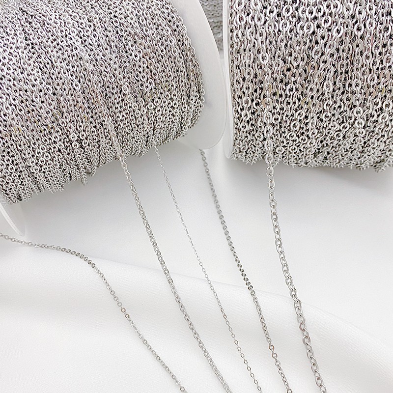 Titanium Steel O Shaped Chain 1m for Jewelry DIY