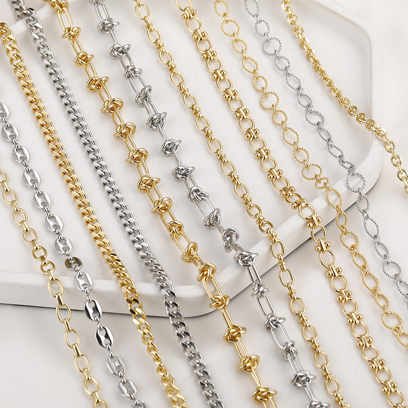 Gold Plated Decor Thick Chain for Jewelry DIY 50cm