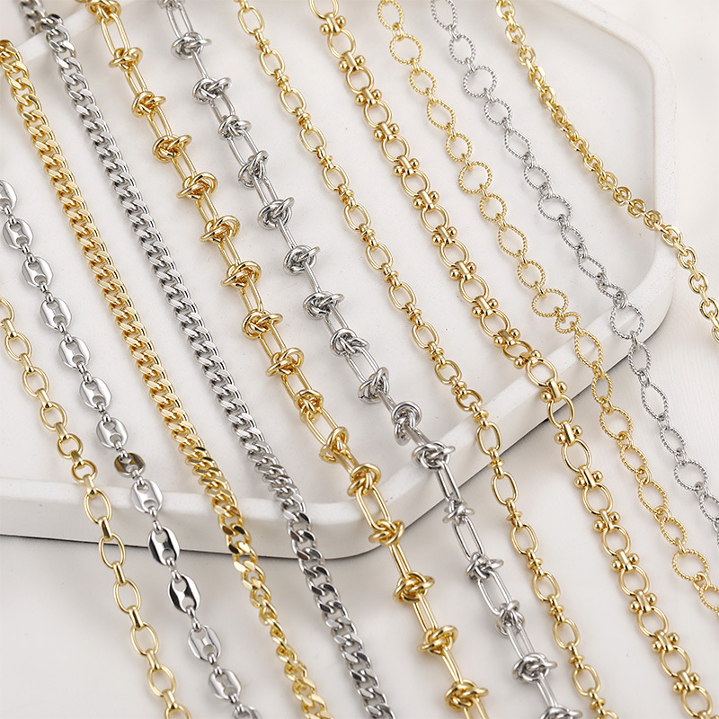 Gold Plated Decor Thick Chain for Jewelry DIY 50cm