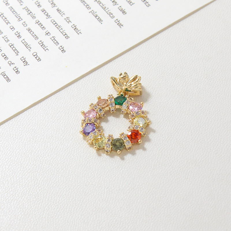 Rainbow Colored Zircon Geometric Arrangement Pendant-likayjewel