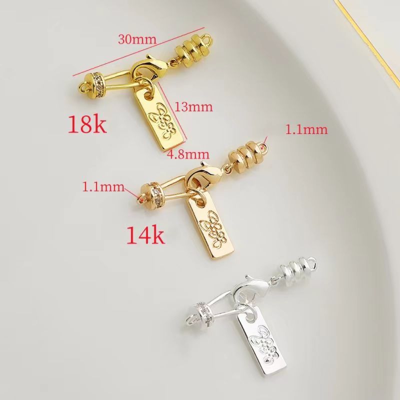 Zircon Inlaid Lobster Clasp Set with Butterfly Charm