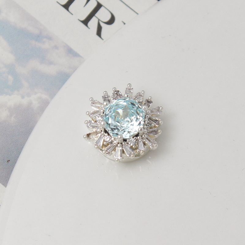 Colorful Rose Cut Zirconia Full Inlaid Snowflake Spacer Bead Multiple 