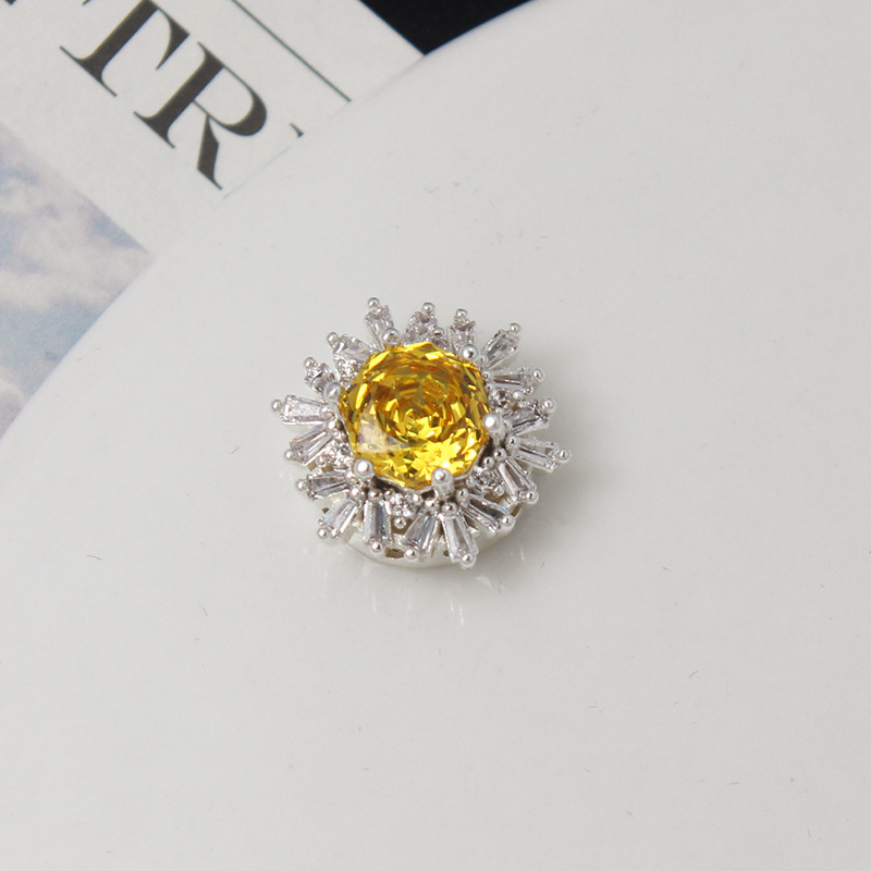 Colorful Rose Cut Zirconia Full Inlaid Snowflake Spacer Bead Multiple Holes