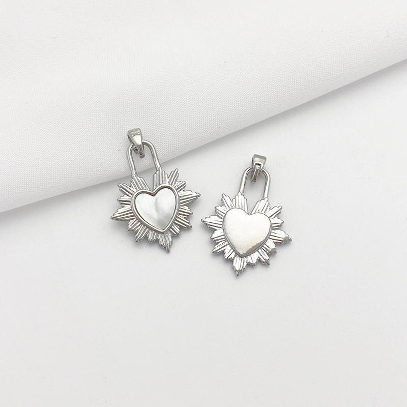 Natural White and Black Shell Inlaid Pendant Jewelry Charms