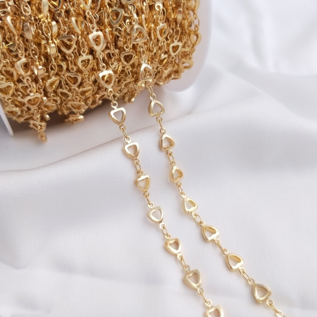 14k Gold Plated Copper Decor Chain for Jwelry DIY Flower Heart 50cm