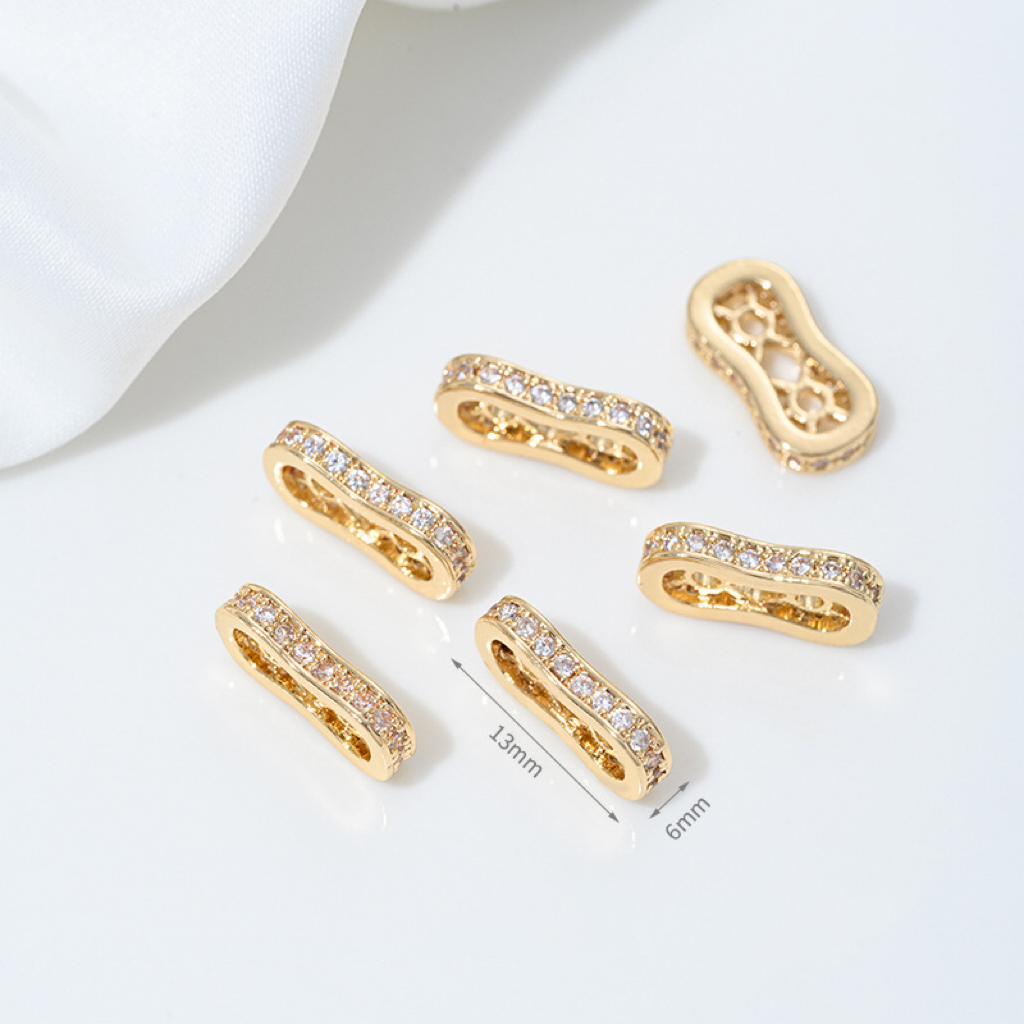 Zirconia Inlaid Gold Plated Two Rows Three Rows Spacer Accessory