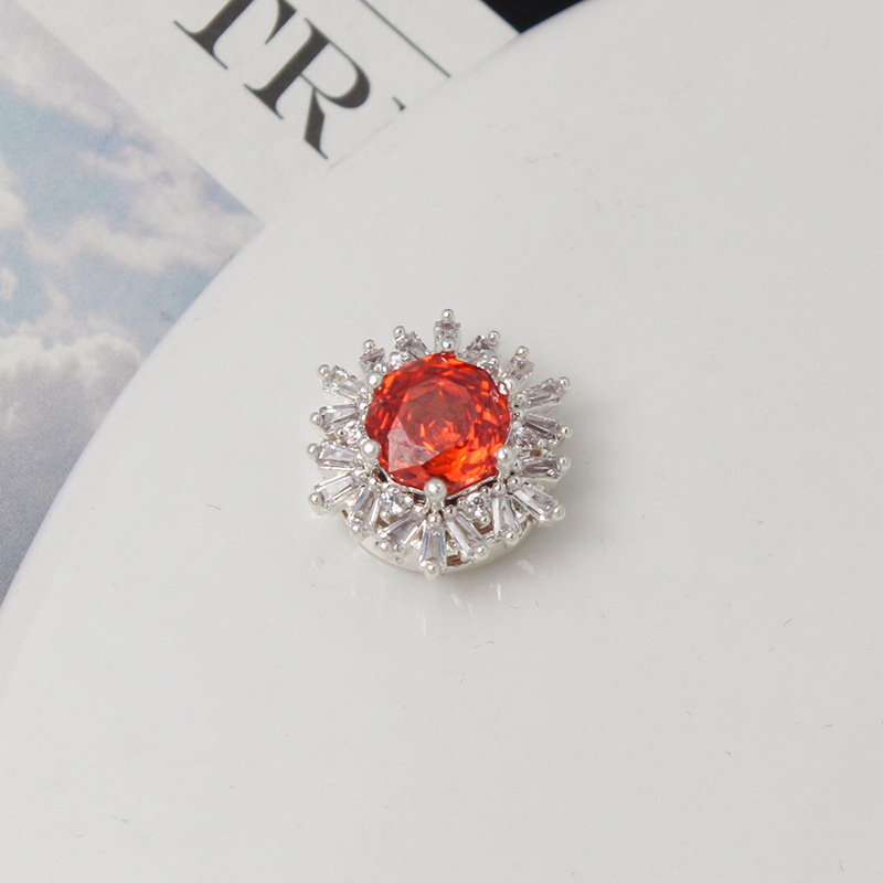 Colorful Rose Cut Zirconia Full Inlaid Snowflake Spacer Bead Multiple Holes