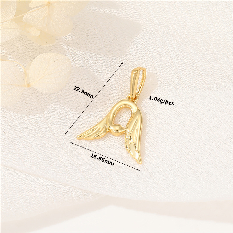 14k Gold Plated Artistic Bird 26 Letters Pendant Jewelry Charms