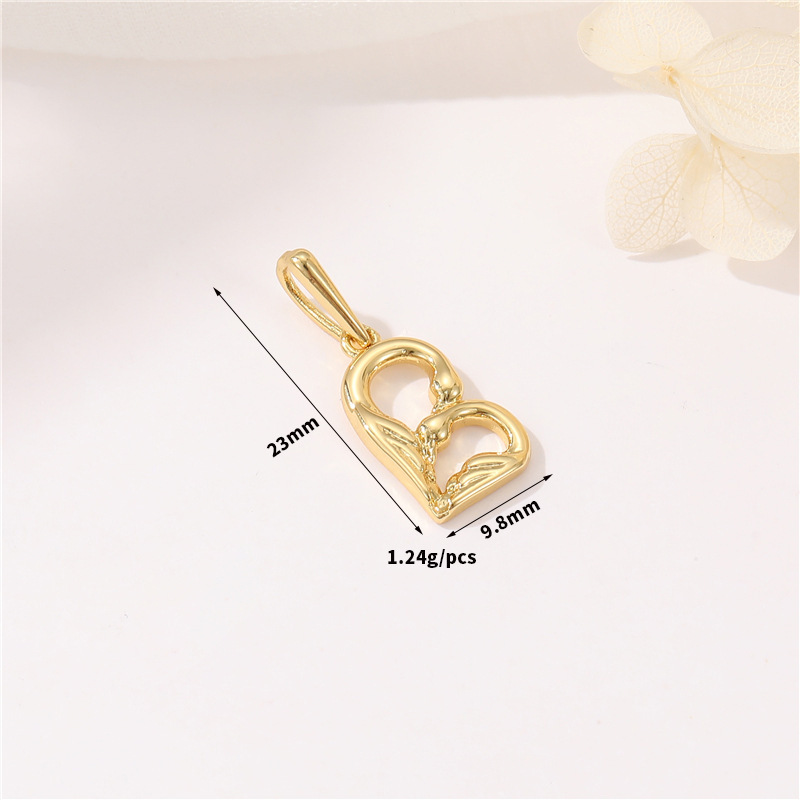 14k Gold Plated Artistic Bird 26 Letters Pendant Jewelry Charms