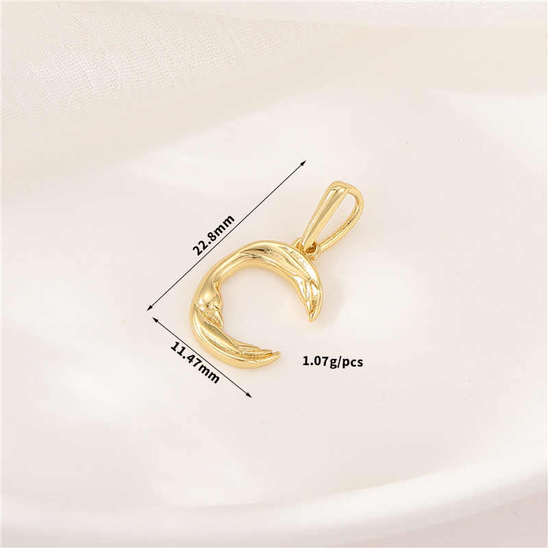 14k Gold Plated Artistic Bird 26 Letters Pendant Jewelry Charms