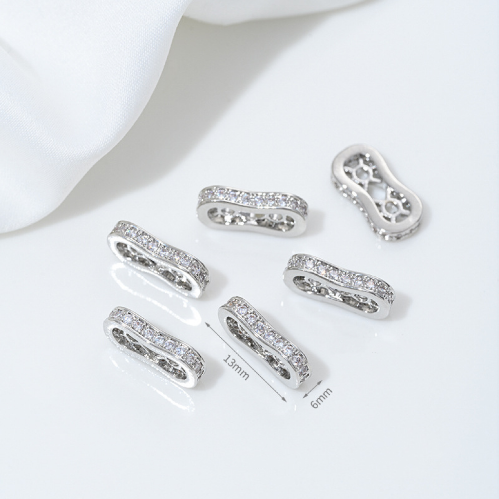 Zirconia Inlaid Gold Plated Two Rows Three Rows Spacer Accessory