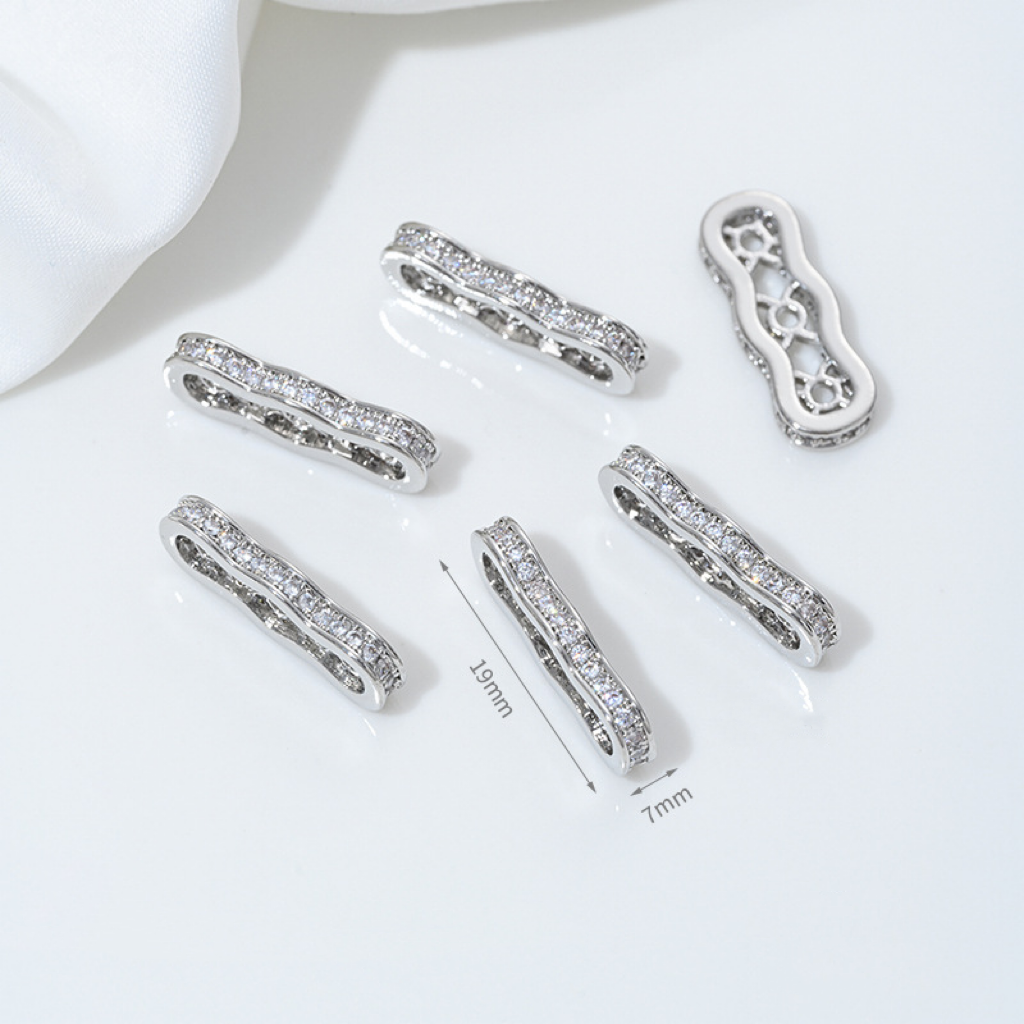 Zirconia Inlaid Gold Plated Two Rows Three Rows Spacer Accessory