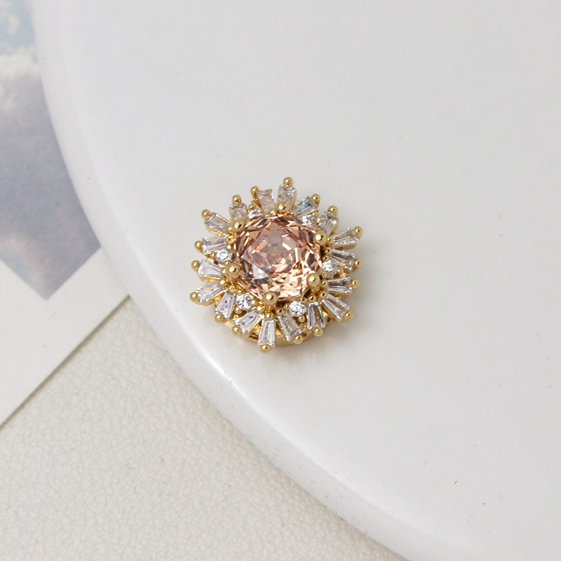 Colorful Rose Cut Zirconia Full Inlaid Snowflake Spacer Bead Multiple 