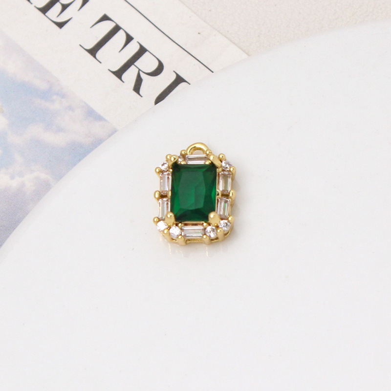 Palace Style Zirconia Inlaid Geometric Pendant Jewelry Charms for DIY Multiple Color