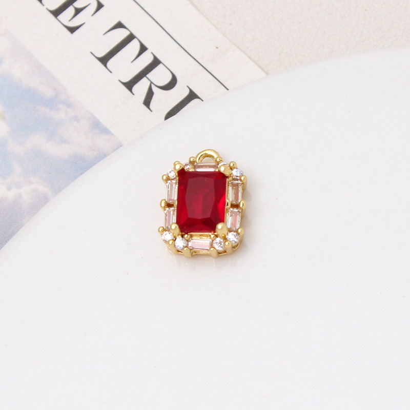 Palace Style Zirconia Inlaid Geometric Pendant Jewelry Charms for DIY Multiple Color