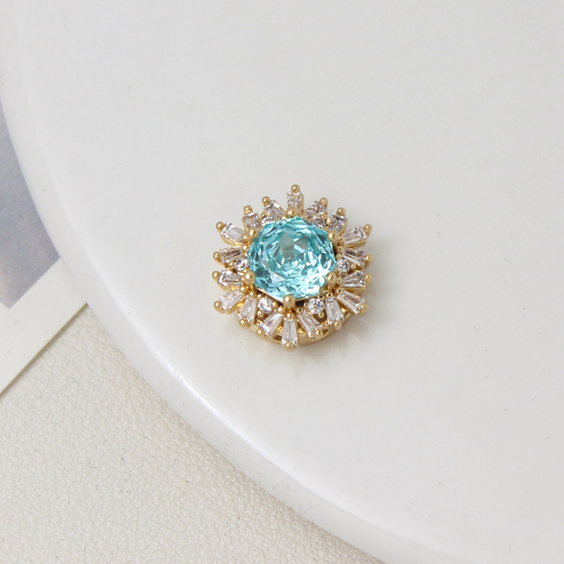 Colorful Rose Cut Zirconia Full Inlaid Snowflake Spacer Bead Multiple 