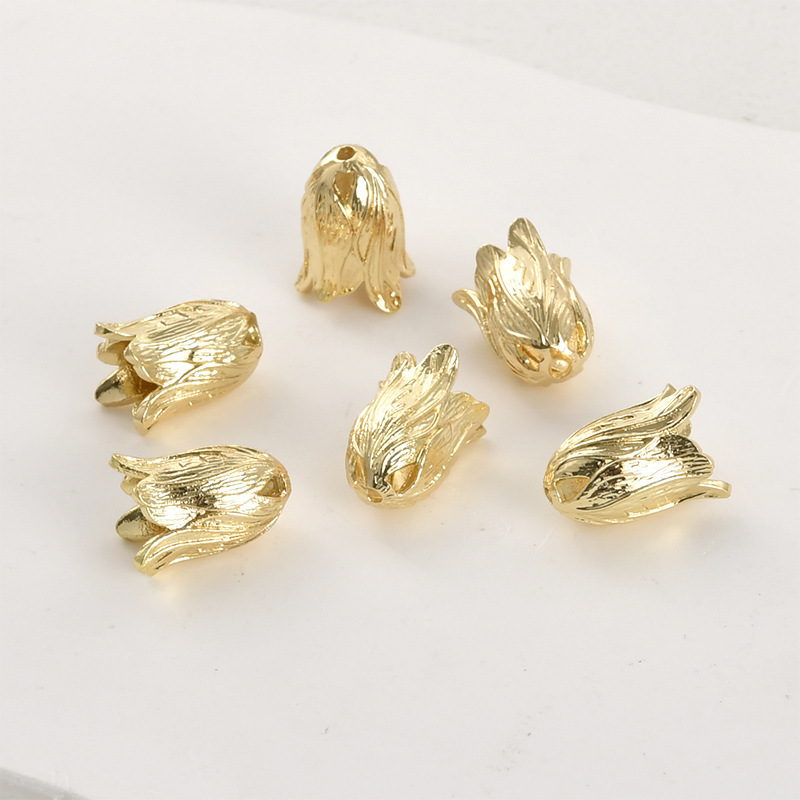 Gold Plated Flower Shaped Bead Cap Spacer Accessory 10pcs