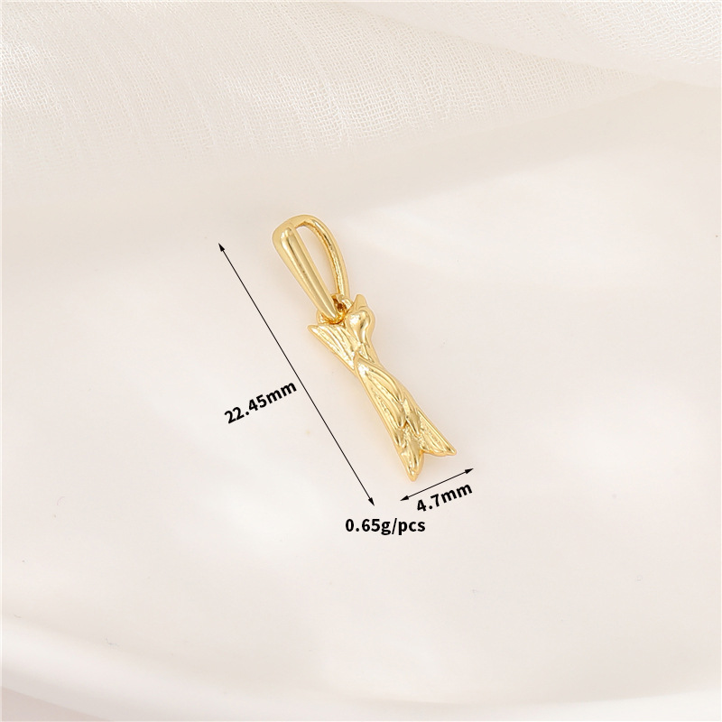 14k Gold Plated Artistic Bird 26 Letters Pendant Jewelry Charms