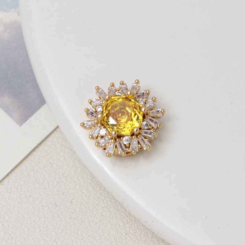 Colorful Rose Cut Zirconia Full Inlaid Snowflake Spacer Bead Multiple 