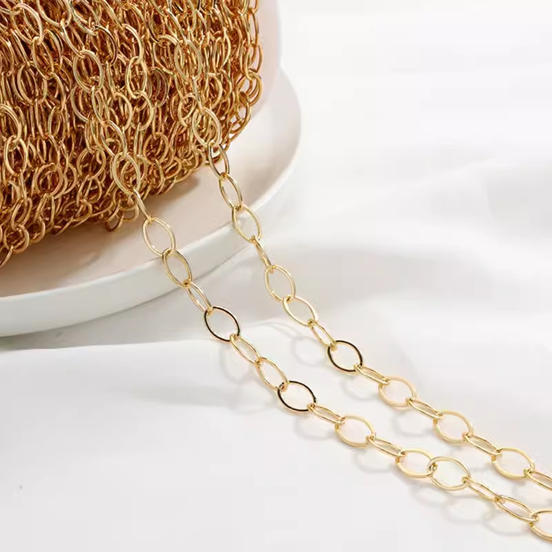 Gold Plated Decor Thick Chain for Jewelry DIY 50cm Multiple Style