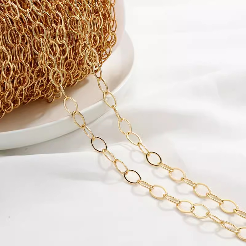 Gold Plated Decor Thick Chain for Jewelry DIY 50cm Multiple Style
