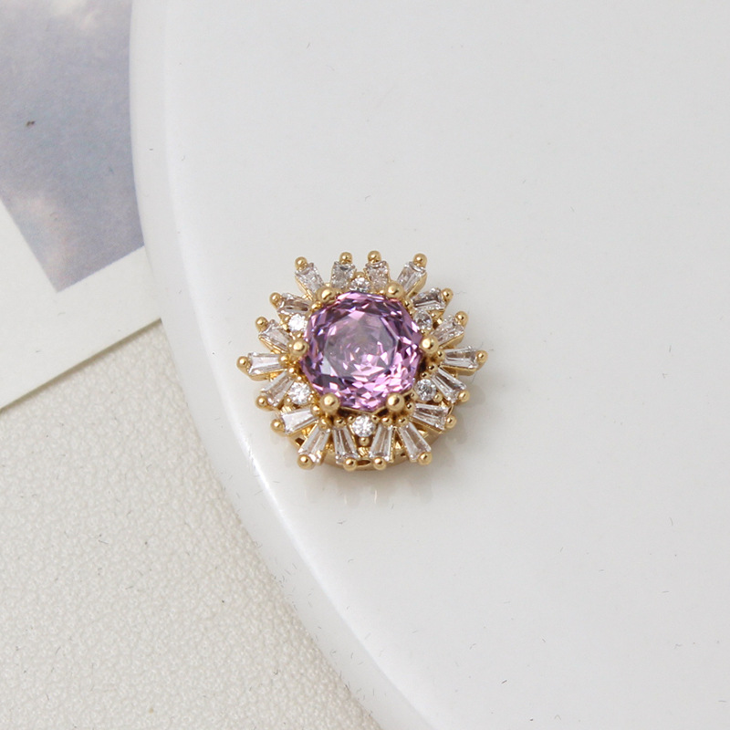 Colorful Rose Cut Zirconia Full Inlaid Snowflake Spacer Bead Multiple 