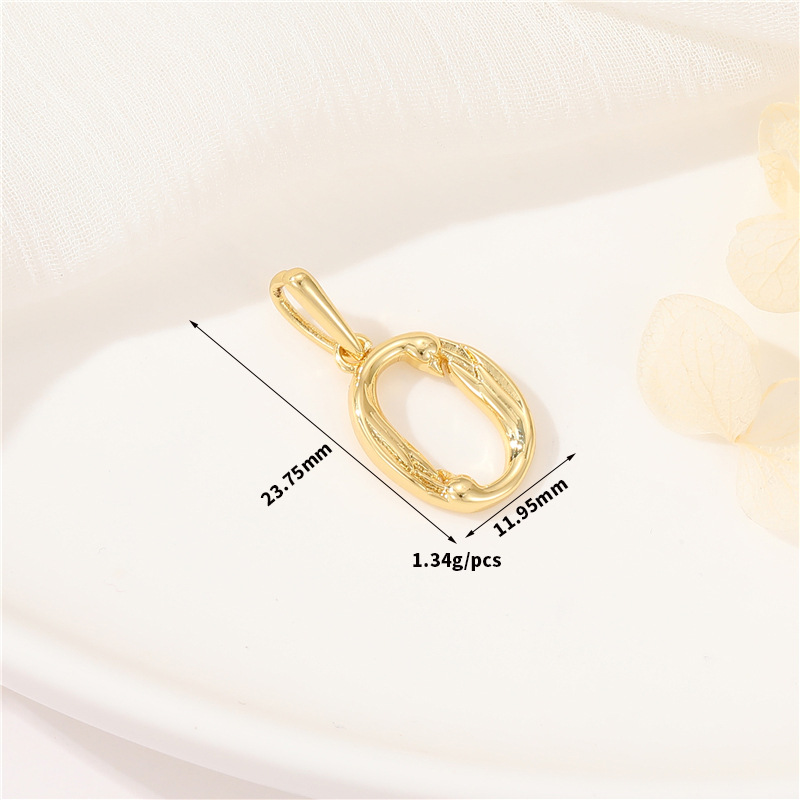 14k Gold Plated Artistic Bird 26 Letters Pendant Jewelry Charms