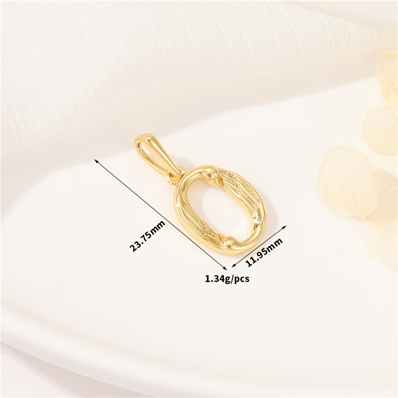 14k Gold Plated Artistic Bird 26 Letters Pendant Jewelry Charms