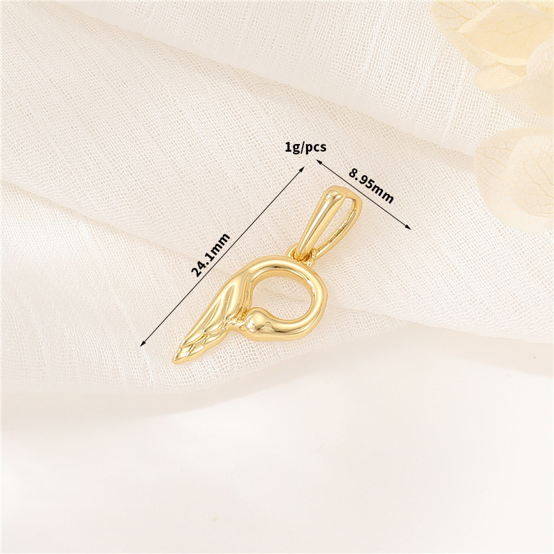 14k Gold Plated Artistic Bird 26 Letters Pendant Jewelry Charms