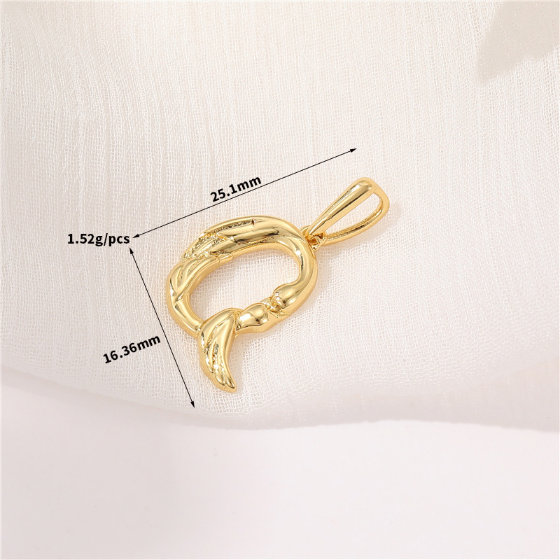 14k Gold Plated Artistic Bird 26 Letters Pendant Jewelry Charms