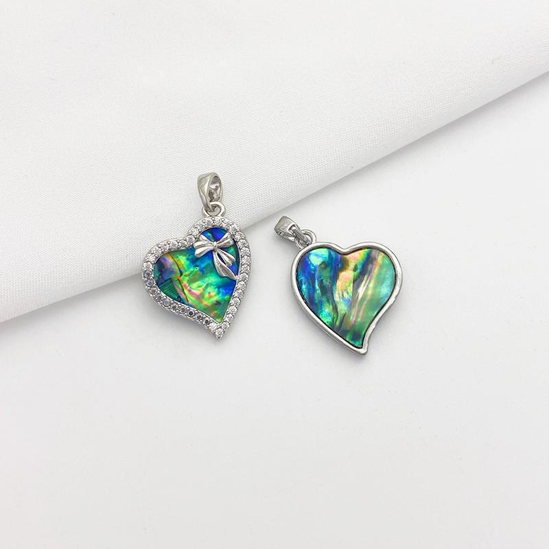 Natural White and Black Shell Inlaid Pendant Jewelry Charms