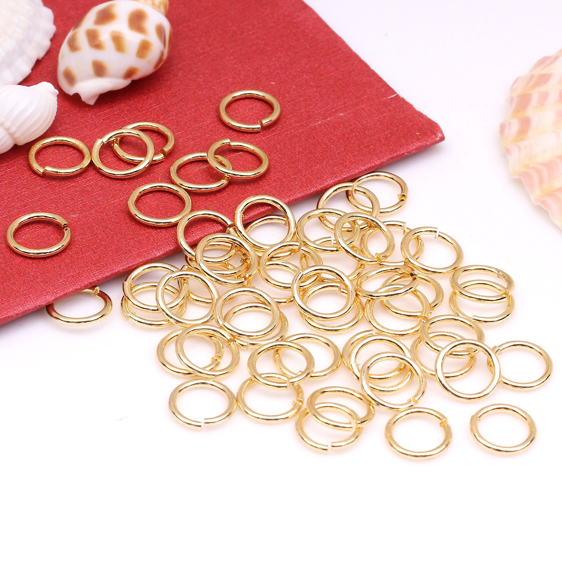 Gold Plated Copper Jumping Rings Accessory 100PCS for Jewelry Making Multiple Size and Color