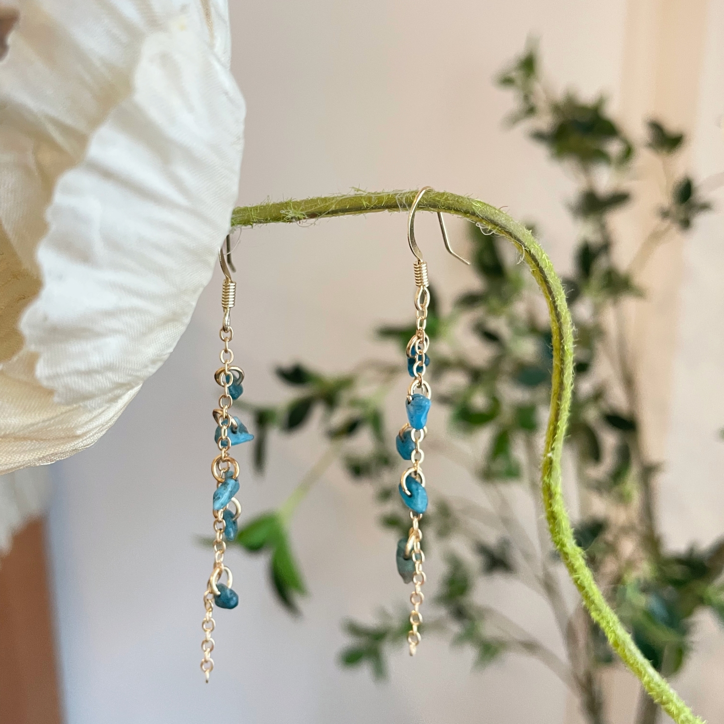 Peridot Lily of the Valley Drop Earrings