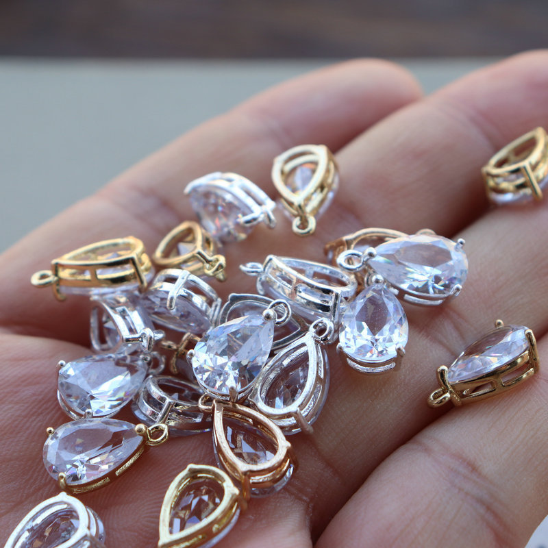 Water Drop Zircon Peandant 8*12mm 1 Piece