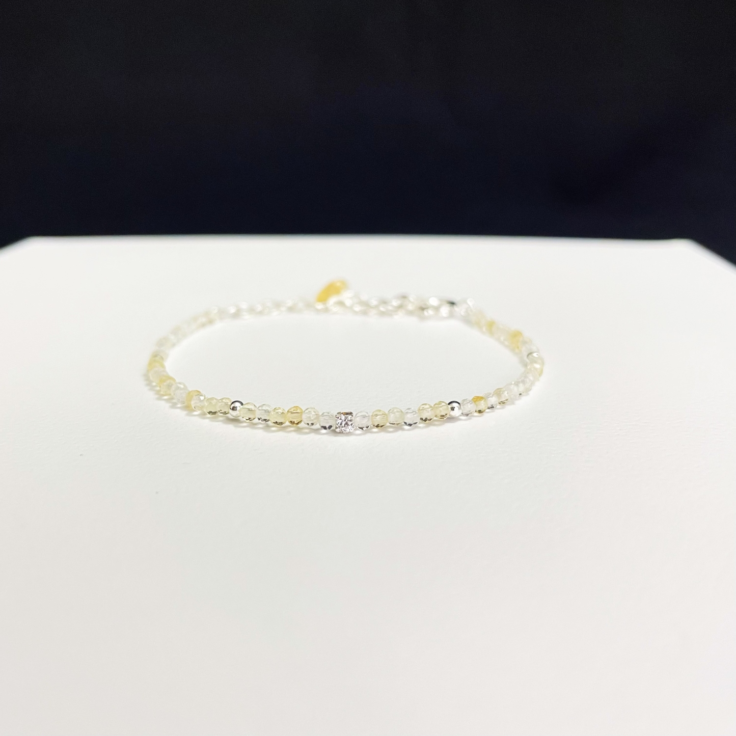 2mm Delicate Thin Citrine Faceted Beads Bracelet 