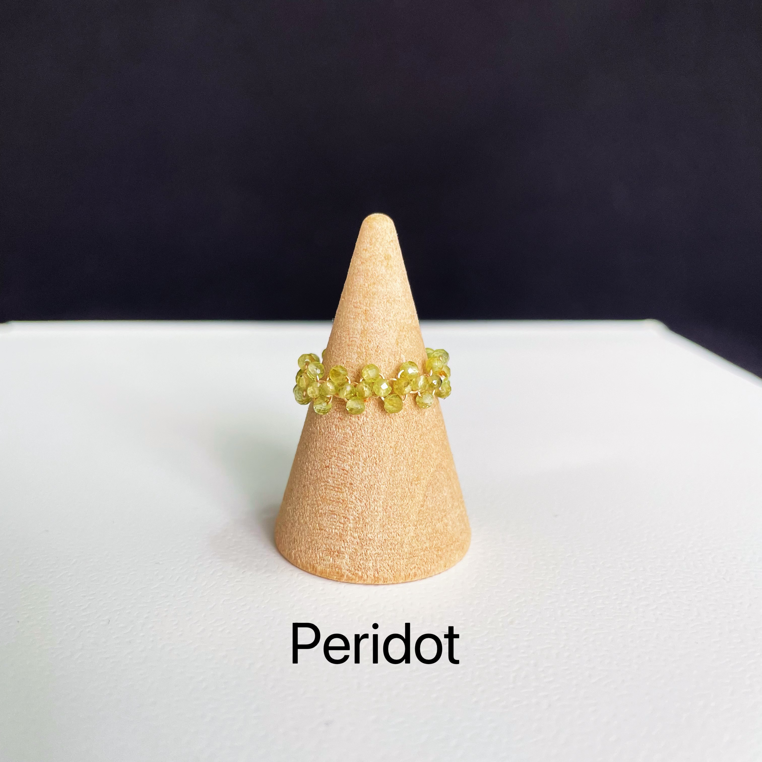 Gemstone Mini Faceted Beads Woven Lace Ring