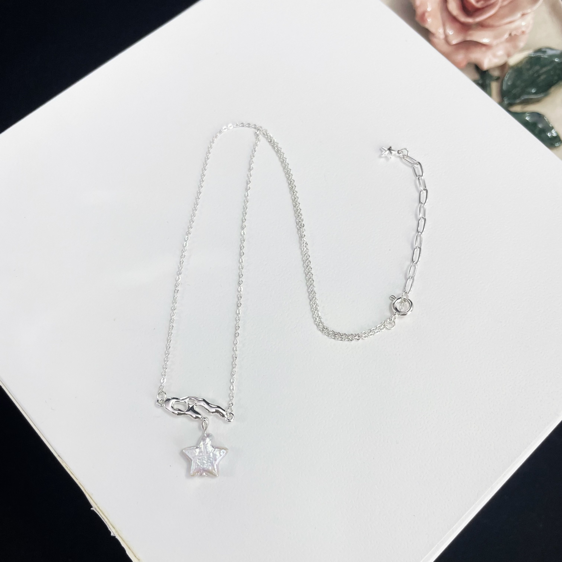 Magic Baroque Star Hanging on Branch Necklace