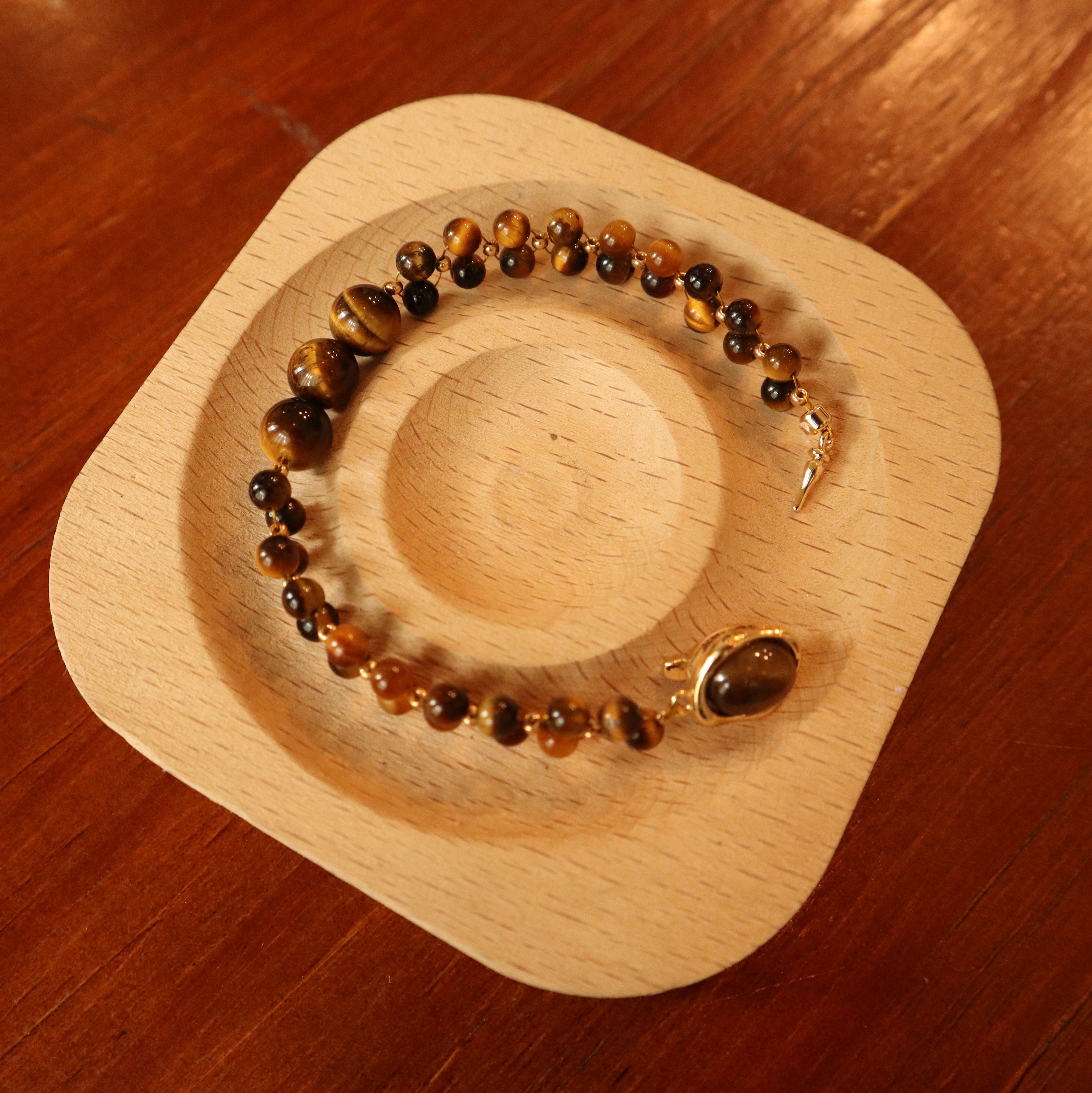 Tiger’s Eye Woven Dual-Line Bracelet