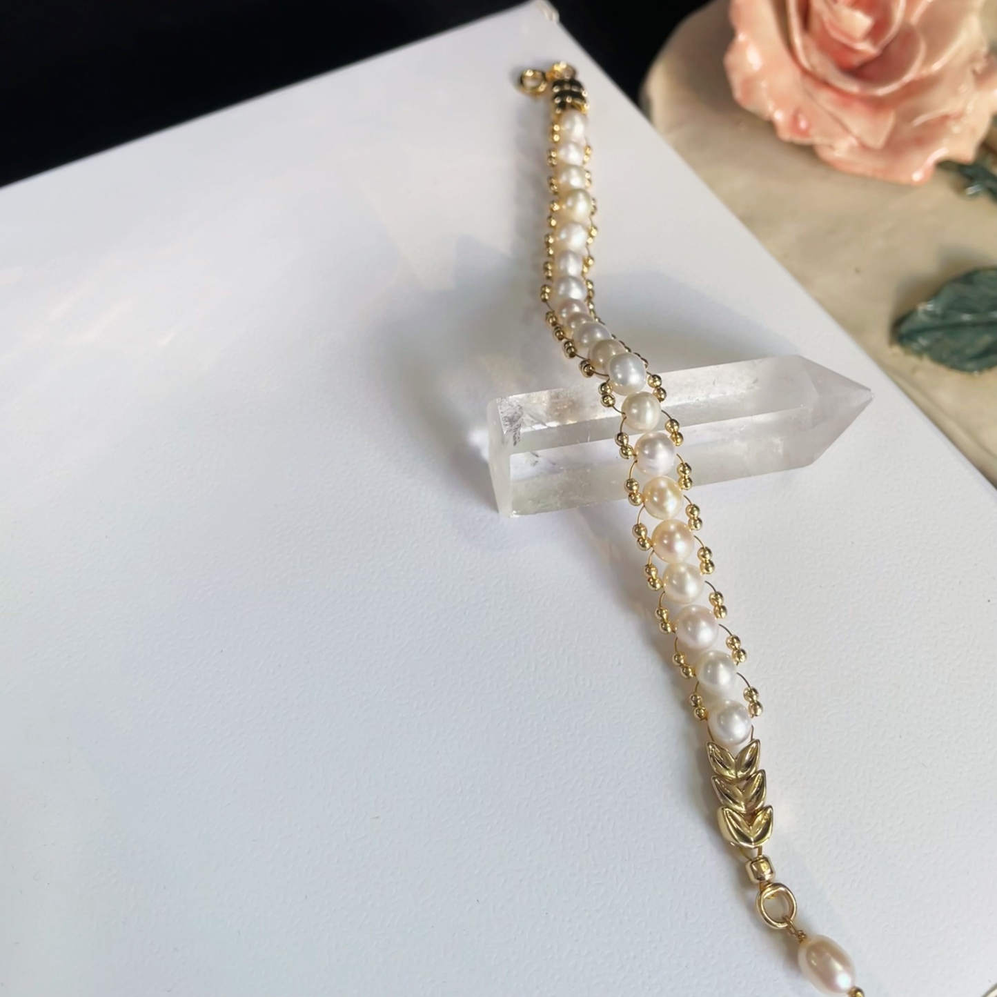 Ears of Wheat Woven Pearl Bracelet