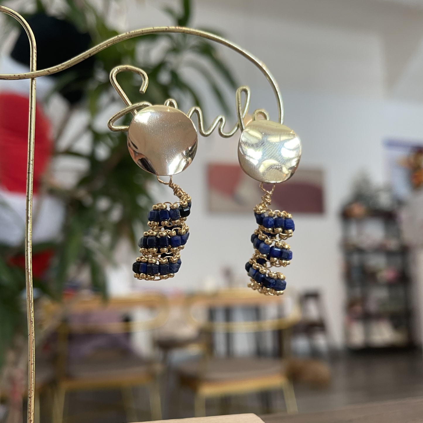 Lapis Lazuli Spiral Earrings The Dance of Stars