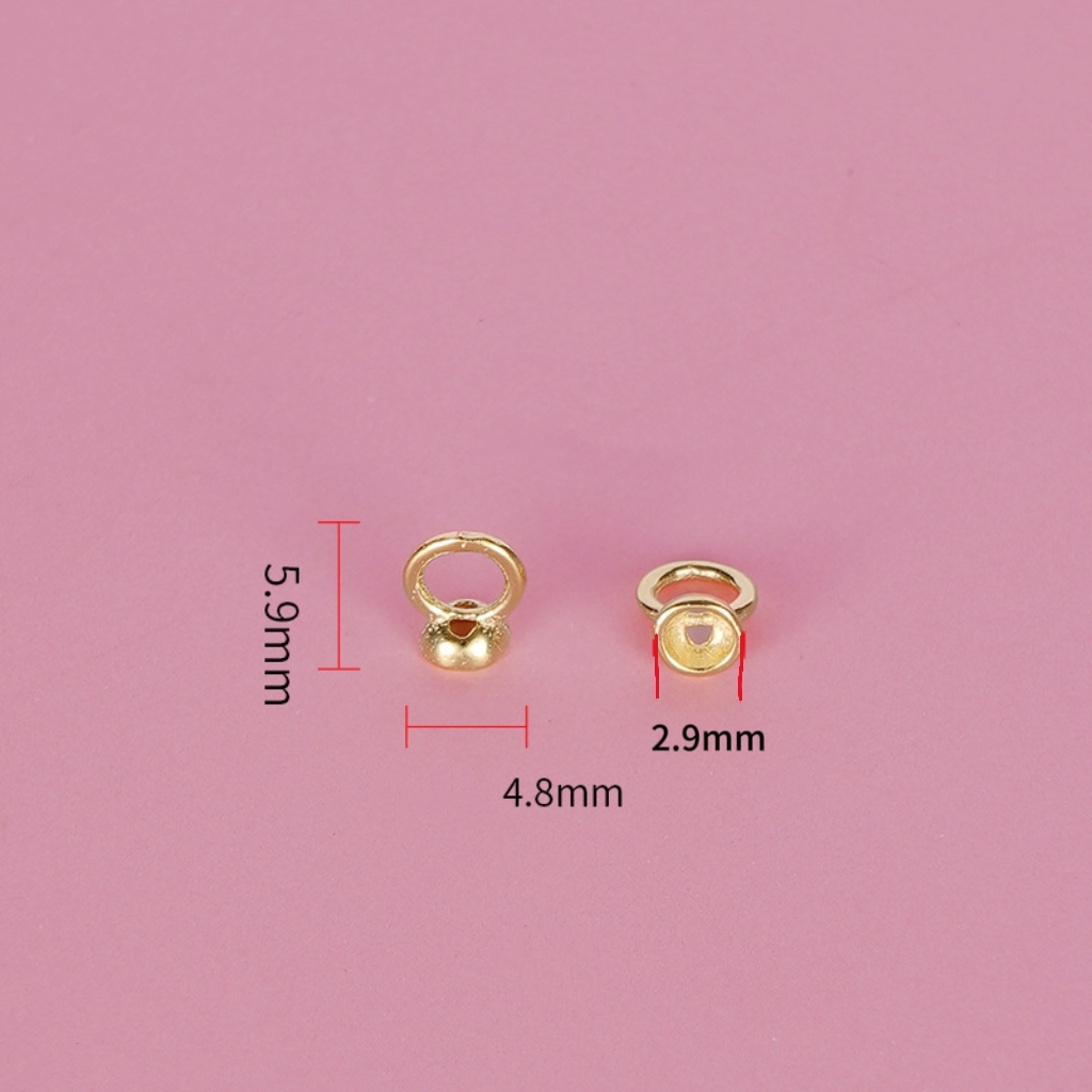 925 Sterling Silver Bead Caps with Hanging Ring for Bracelet Necklace Making