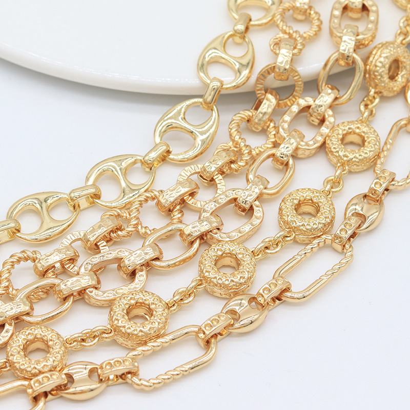 14k Gold Plated Thick Chain for Jewelry Making 1m