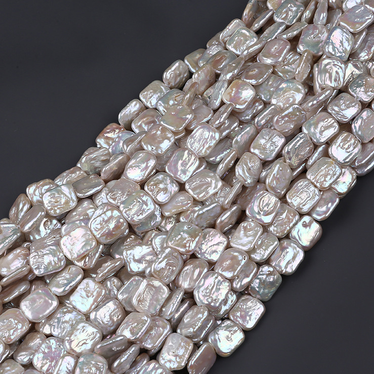 15-17*13-14mm Rectangular Natural Freshwater Pearls Strand