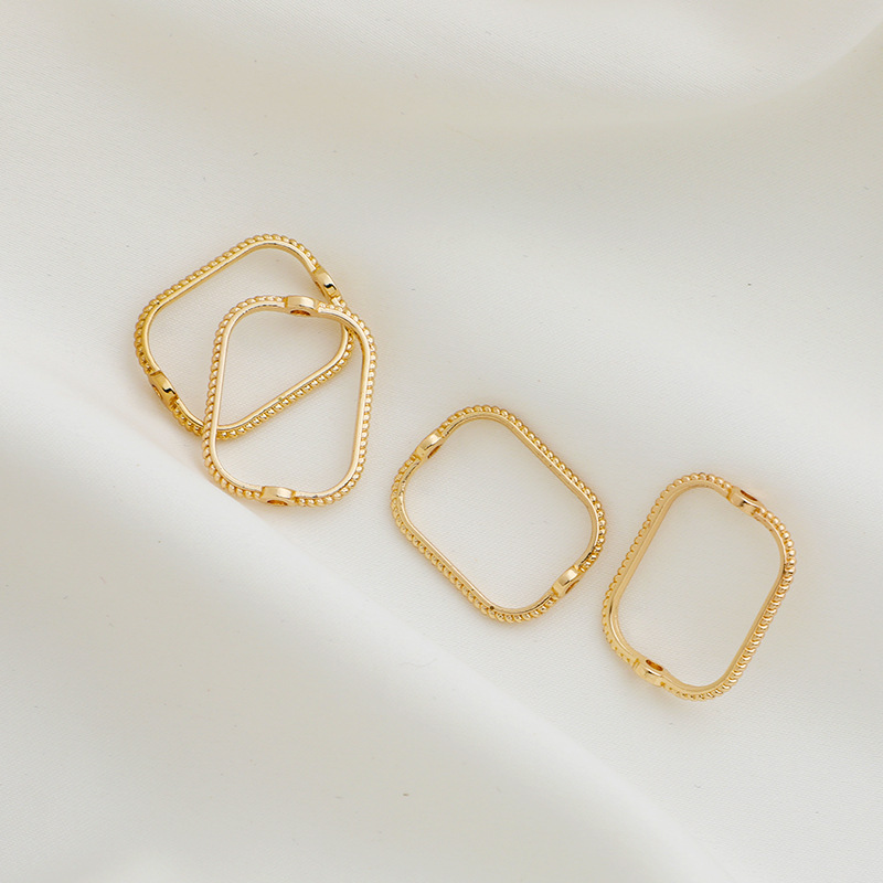 16*20mm 14k Gold Plated Rectangle Frame Accessory for Jewelry DIY