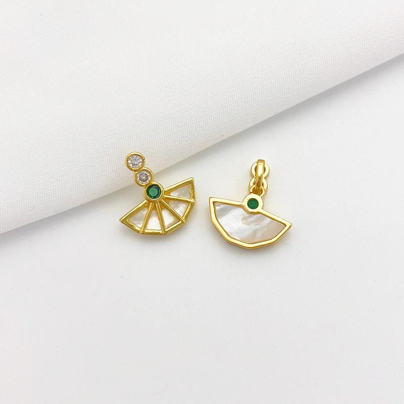 Natural White and Black Shell Inlaid Pendant Jewelry Charms