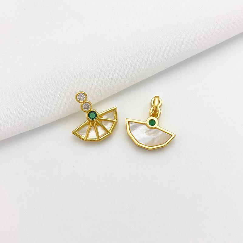 Natural White and Black Shell Inlaid Pendant Jewelry Charms