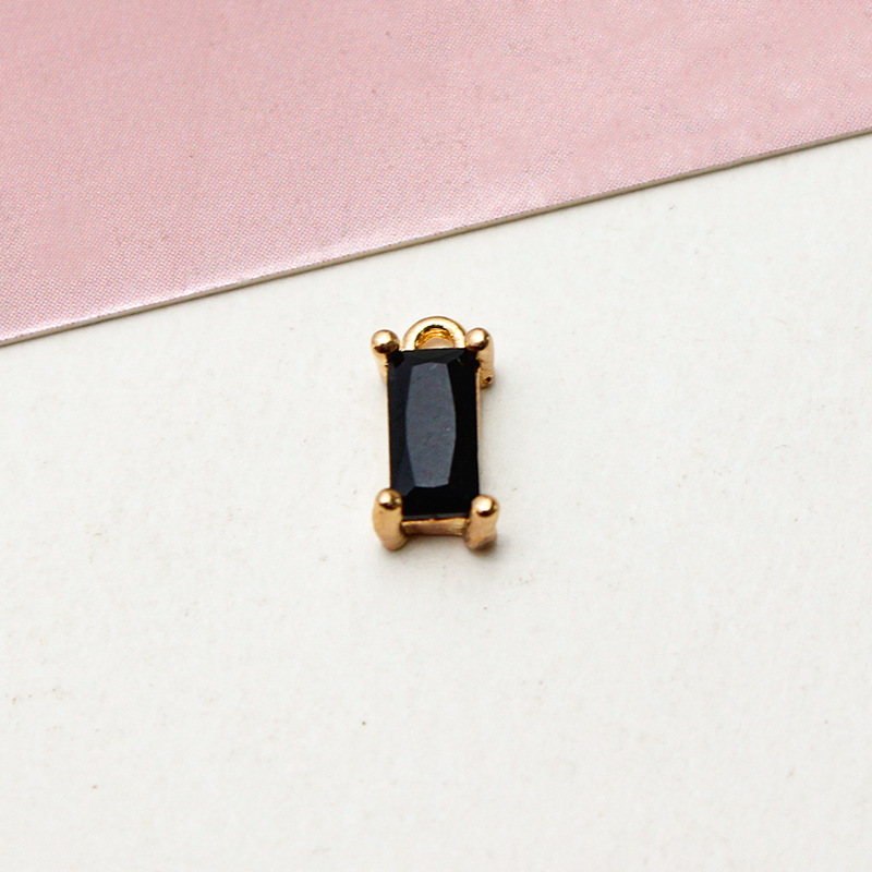 4*8mm Colored Zircon Rectangle Pendant Single Hanging Ring