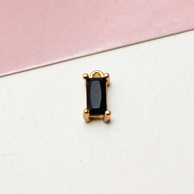 4*8mm Colored Zircon Rectangle Pendant Single Hanging Ring