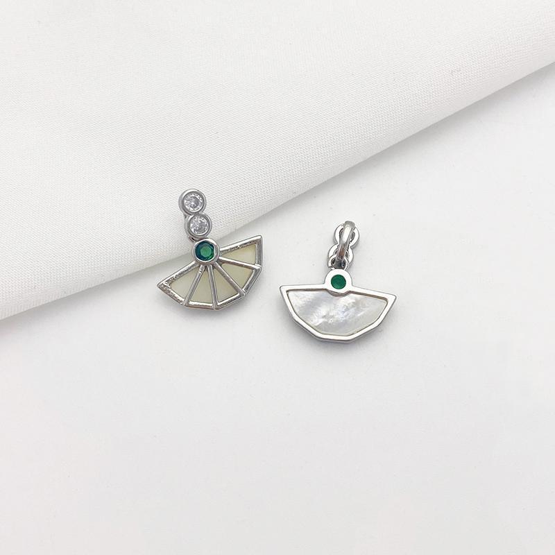 Natural White and Black Shell Inlaid Pendant Jewelry Charms