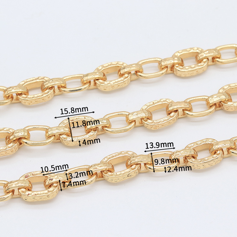 14k Gold Plated Thick Chain for Jewelry Making 1m